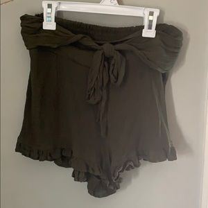 Dark green flowy shorts